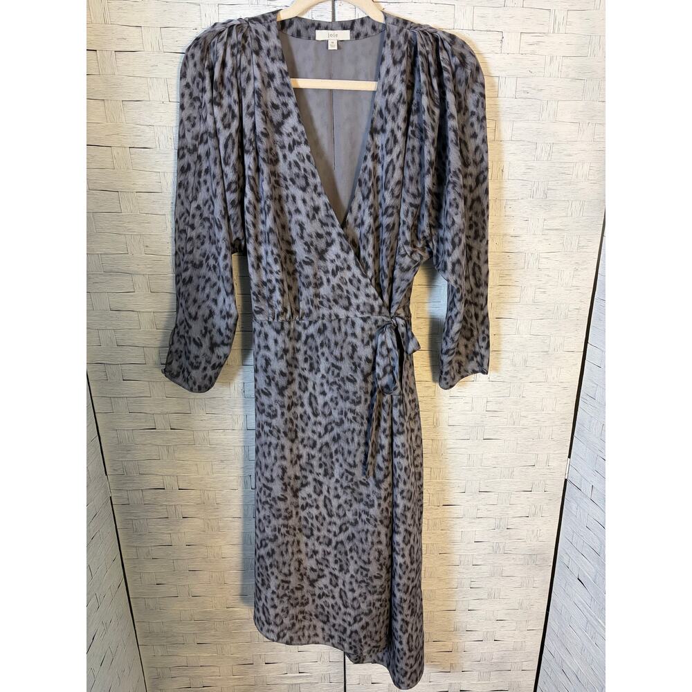 Joie women's dress midi feminine true rap animal print feminine long sleeve